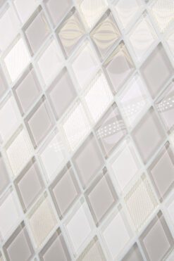 Beige Glass Rhomboid Design Kitchen Backsplash Tile