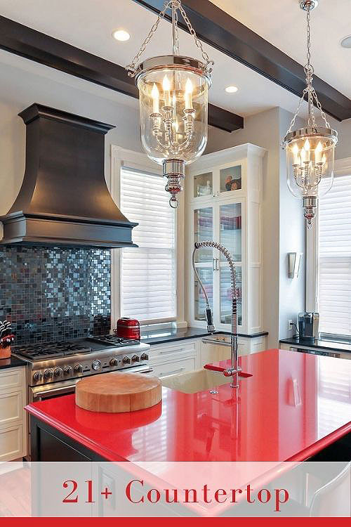 red countertop