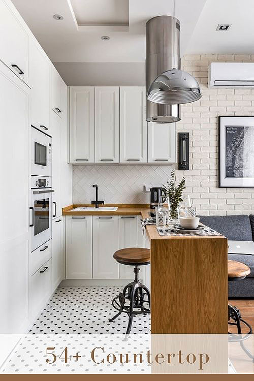 white cabinets with butcher block countertops 2