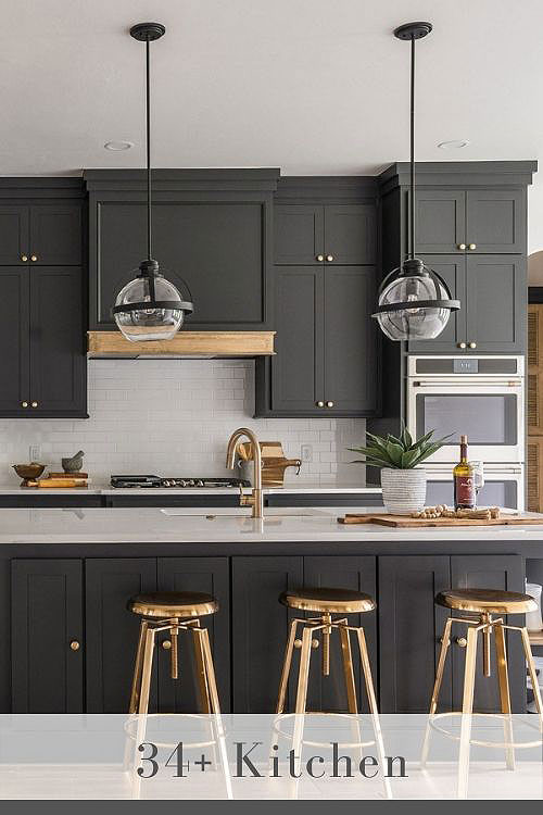 dark gray kitchen cabinets
