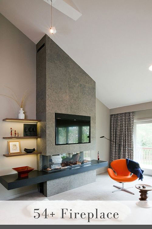 modern fireplace