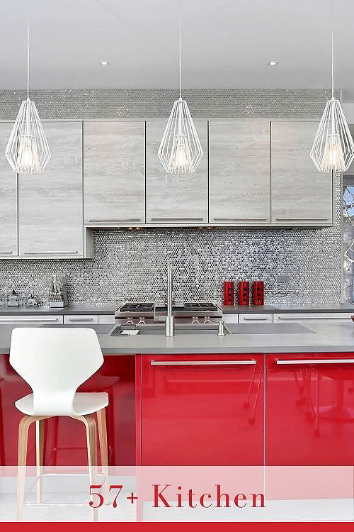 red kitchen cabinets