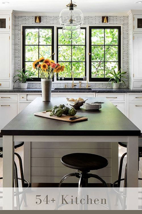 white cabinets black countertops