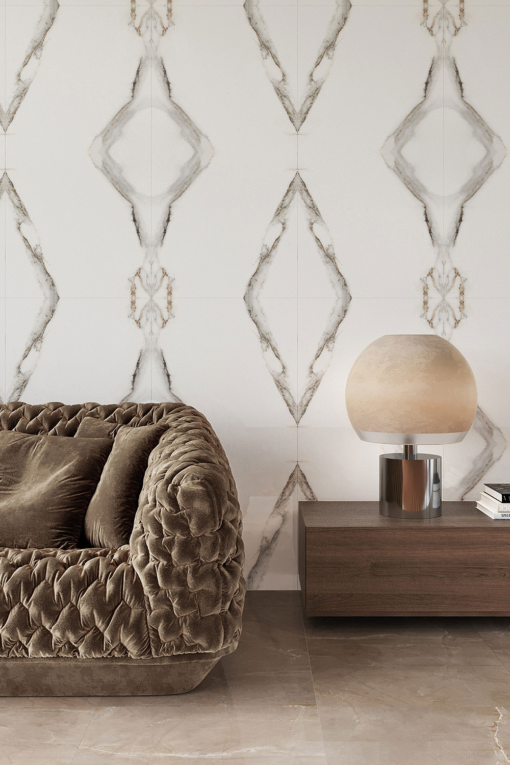 Pulpis Mocha Onyx Lotus Bookmatch