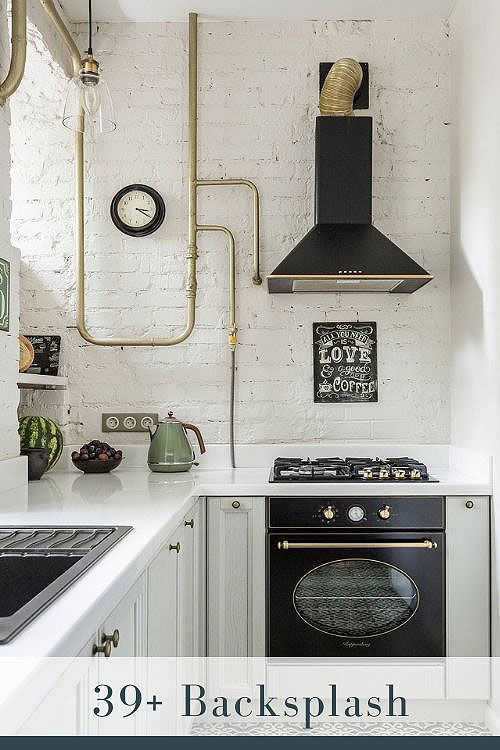 White Brick Backsplash 1