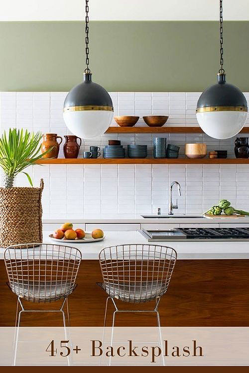 White Tile Backsplash