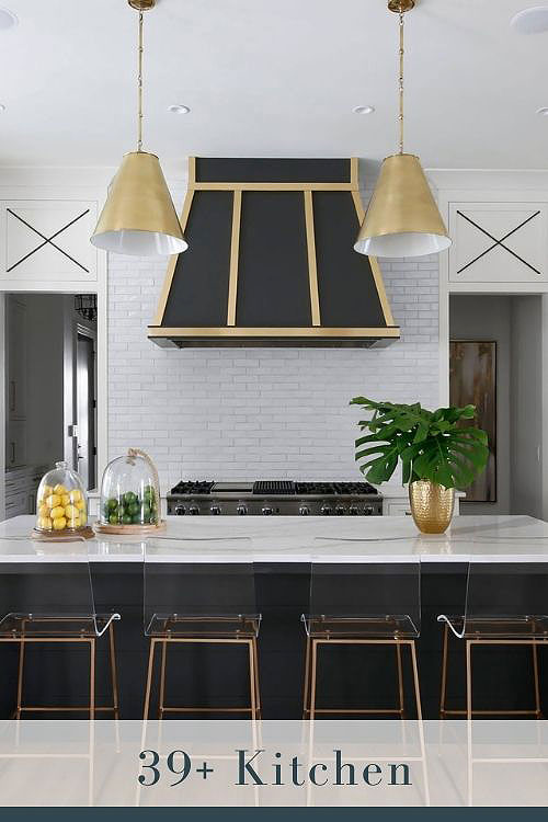 Black Cabinets with White Backsplash
