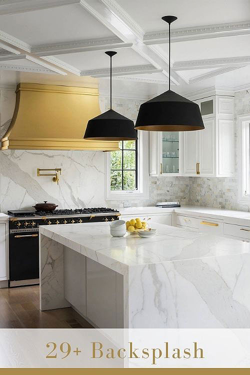 Gray and White Backsplash