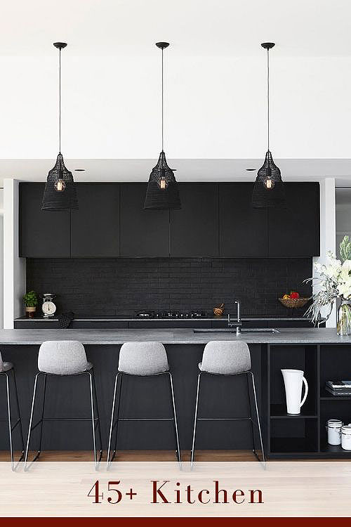 Modern Backsplash with Dark Cabinets