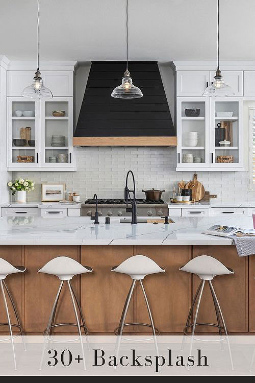 White Glass Tile Backsplash