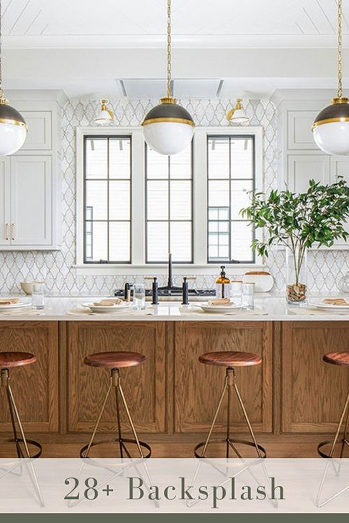 White and Gold Backsplash