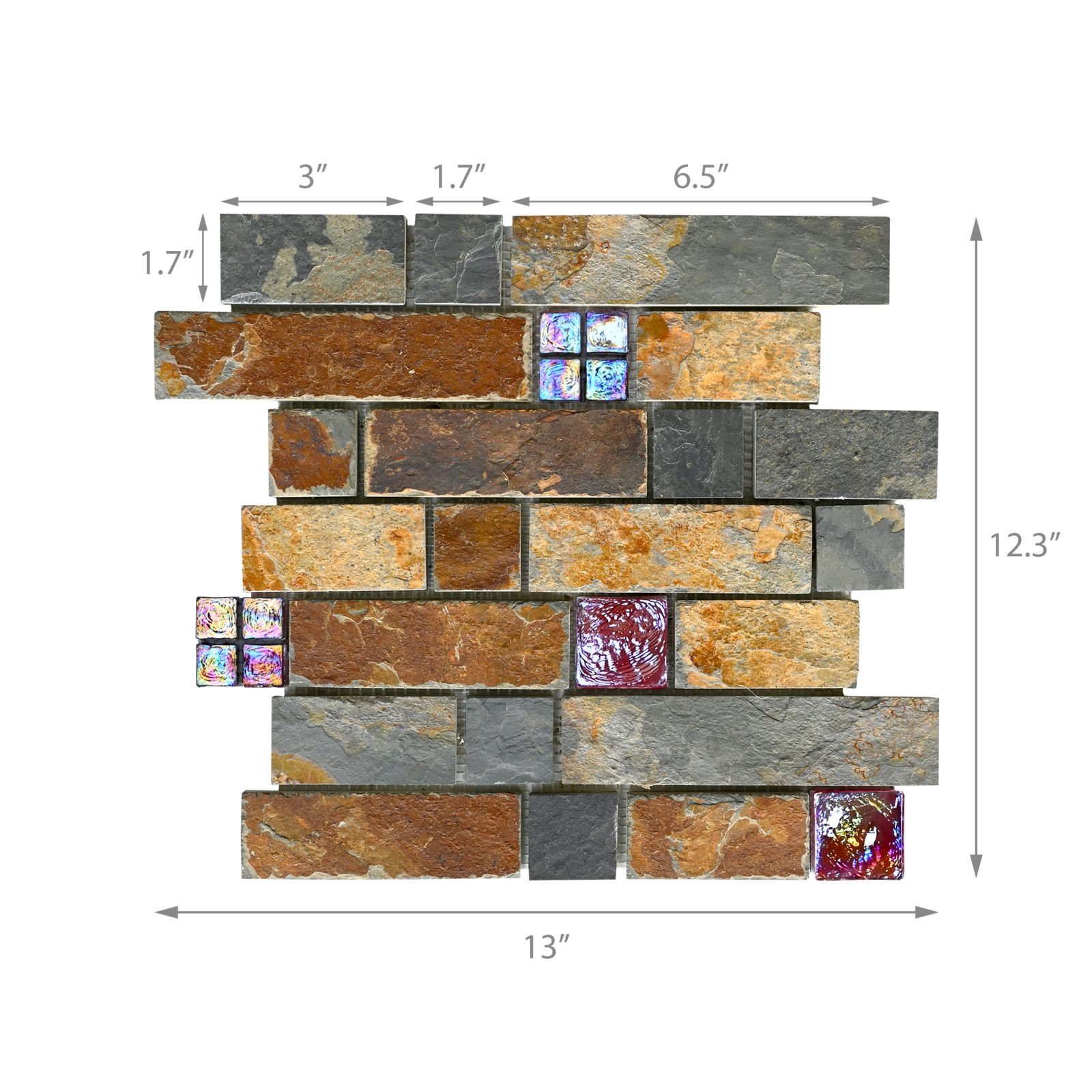 BA1026 slate and glass mosaic