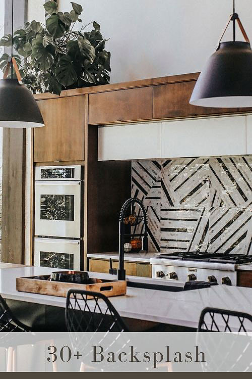Modern Black and White Backsplash