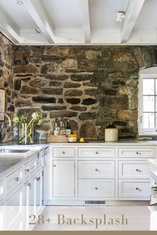 Rustic Stone Backsplash