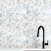Blue White Marble Mosaic Backsplash Tile BA7001 1