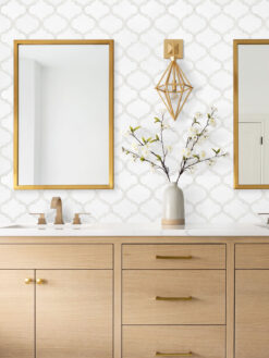 Brown Vanity Mother of Pearl Waterjet Backsplash Tile BA7008