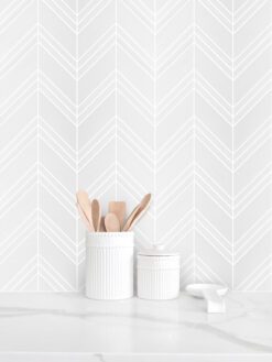 Large White Chevron Marble Backsplash Mosaic Tile BA6301 1
