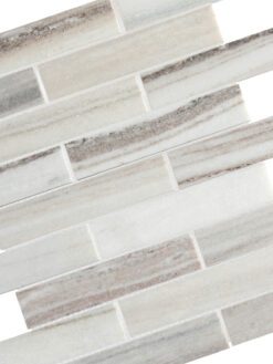 Modern Subway Rosewood and Gray Marble Mosaic Backsplash Tile BA6315 3