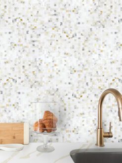 Small Cube Calacatta Gold Mosaic Tile BA7007 1