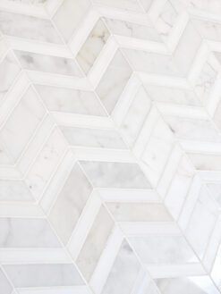 White Gray Gold Chevron Marble Mosaic Backsplash Tile BA6311 10