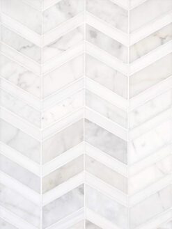 White Gray Gold Chevron Marble Mosaic Backsplash Tile BA6311 13