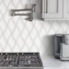 White Gray Waterjet Luxury Mosaic Backsplash Tile BA7006 1
