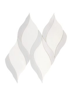 White Gray Waterjet Luxury Mosaic Backsplash Tile BA7006 5