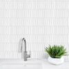 White Marble Small Picket Design Backsplash Mosaic Tile BA6302 1