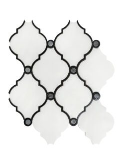 White black water jet luxury mosaic backsplash tile BA7004 5
