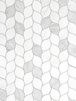 White Gray Marble Leaf Backsplash Tile BA6316 7