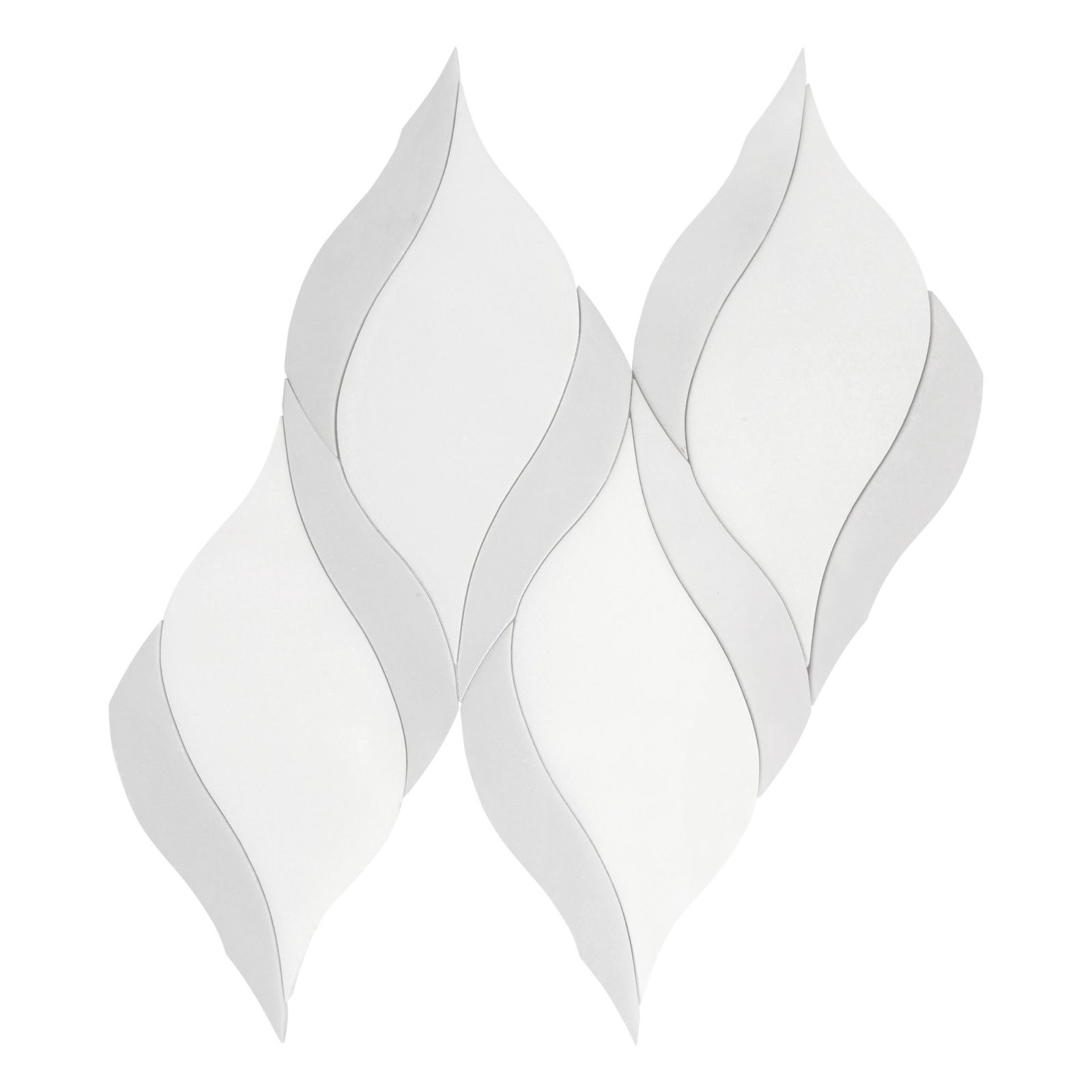 White Gray Waterjet Luxury Mosaic Backsplash Tile BA7006 8 1