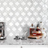 White Gray Waterjet Mosaic Kitchen Backsplash Tile BA6317
