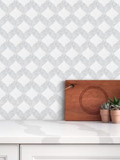 White Gray Waterjet Mosaic Kitchen Backsplash Tile BA6317