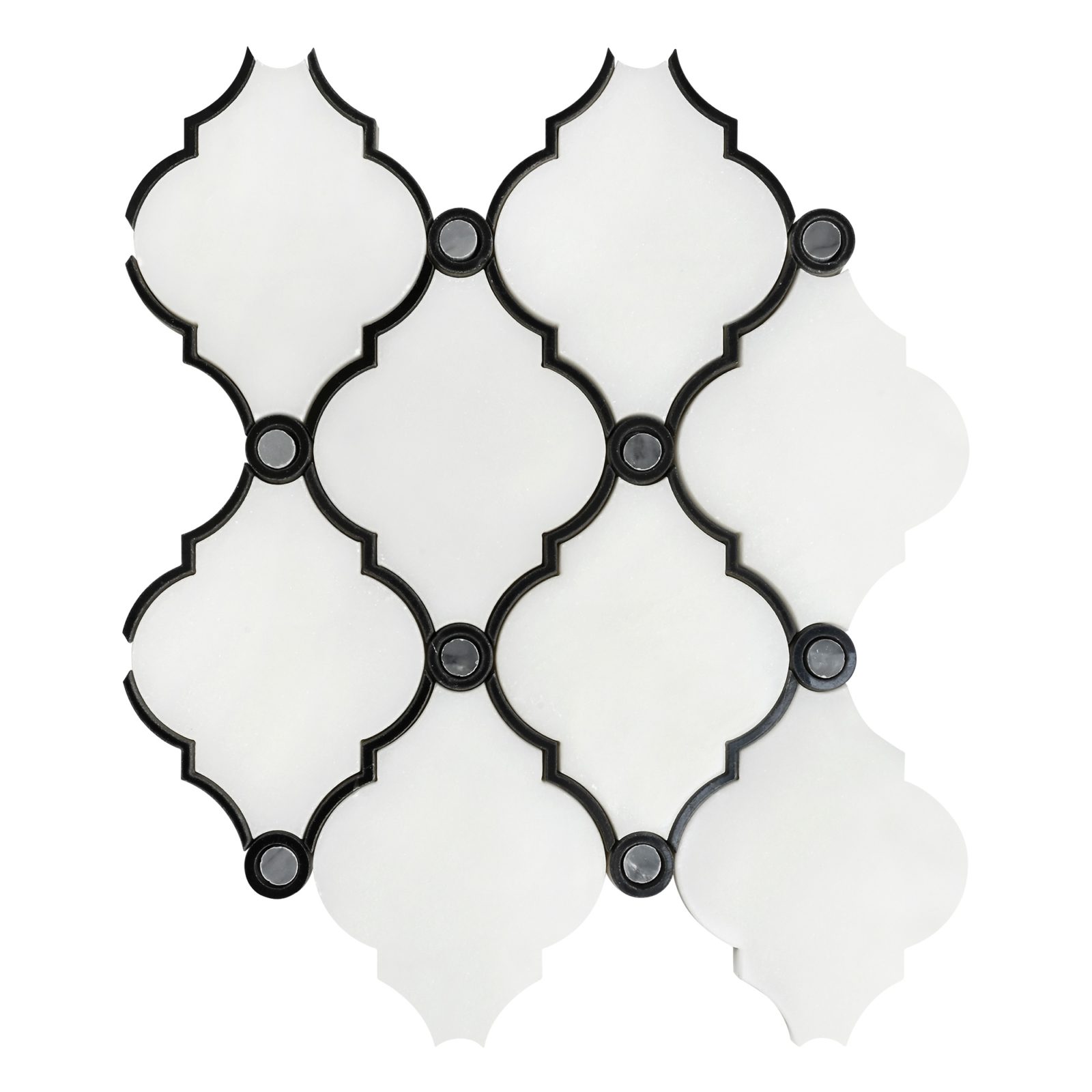 White black water jet luxury mosaic backsplash tile BA7004 8