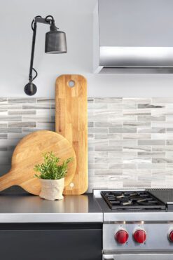 metal countertop modern marble backsplash tile