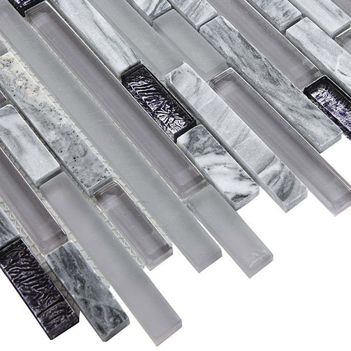 Dark Gray Marble Glass Mosaic Tile BA1037 3