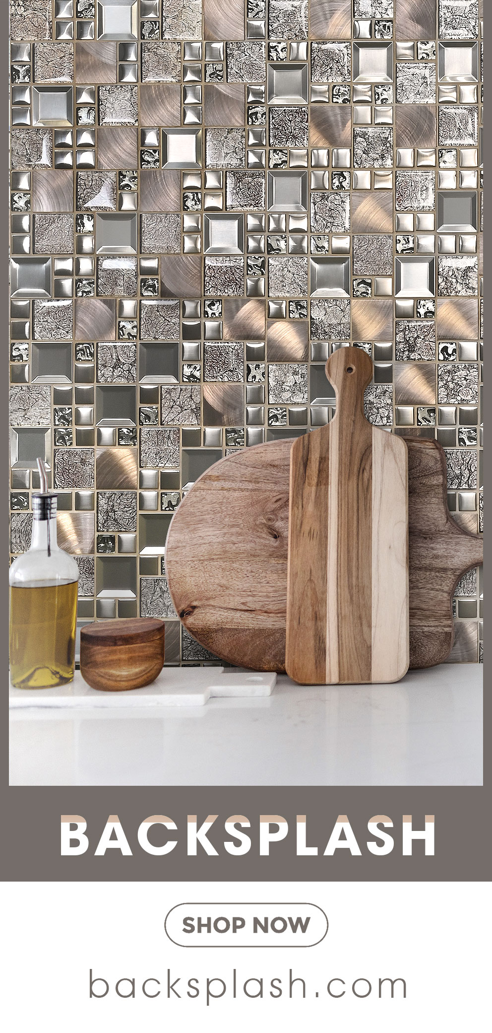 Glass Metal Backsplash Tile 1