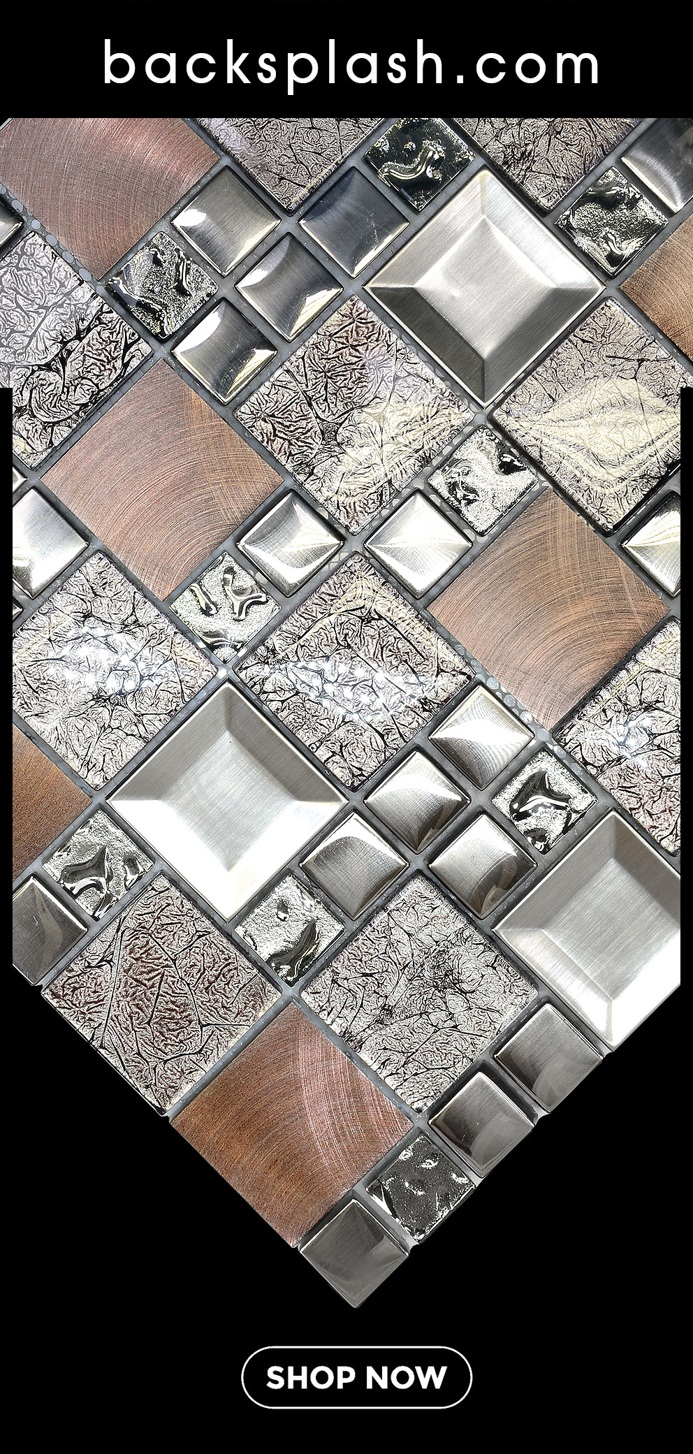 Glass Metal Backsplash Tile 6