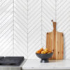 Large Marble White Chevron Backsplash Tile BA6322