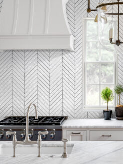 Marble Countertop Large Marble White Chevron Tile BA6322