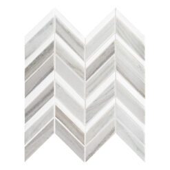 Modern Chevron White Gray Brown Marble Mosaic Backsplash Tile BA6320 2