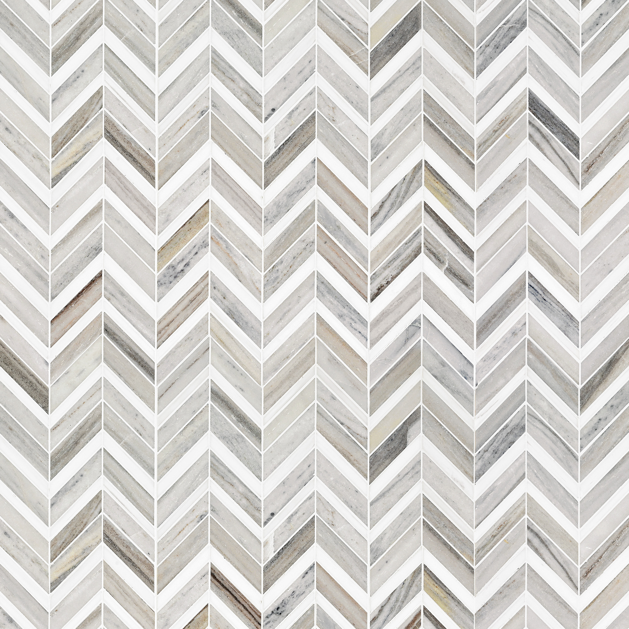 Modern Chevron White Gray Brown Marble Mosaic Backsplash Tile BA6320 6
