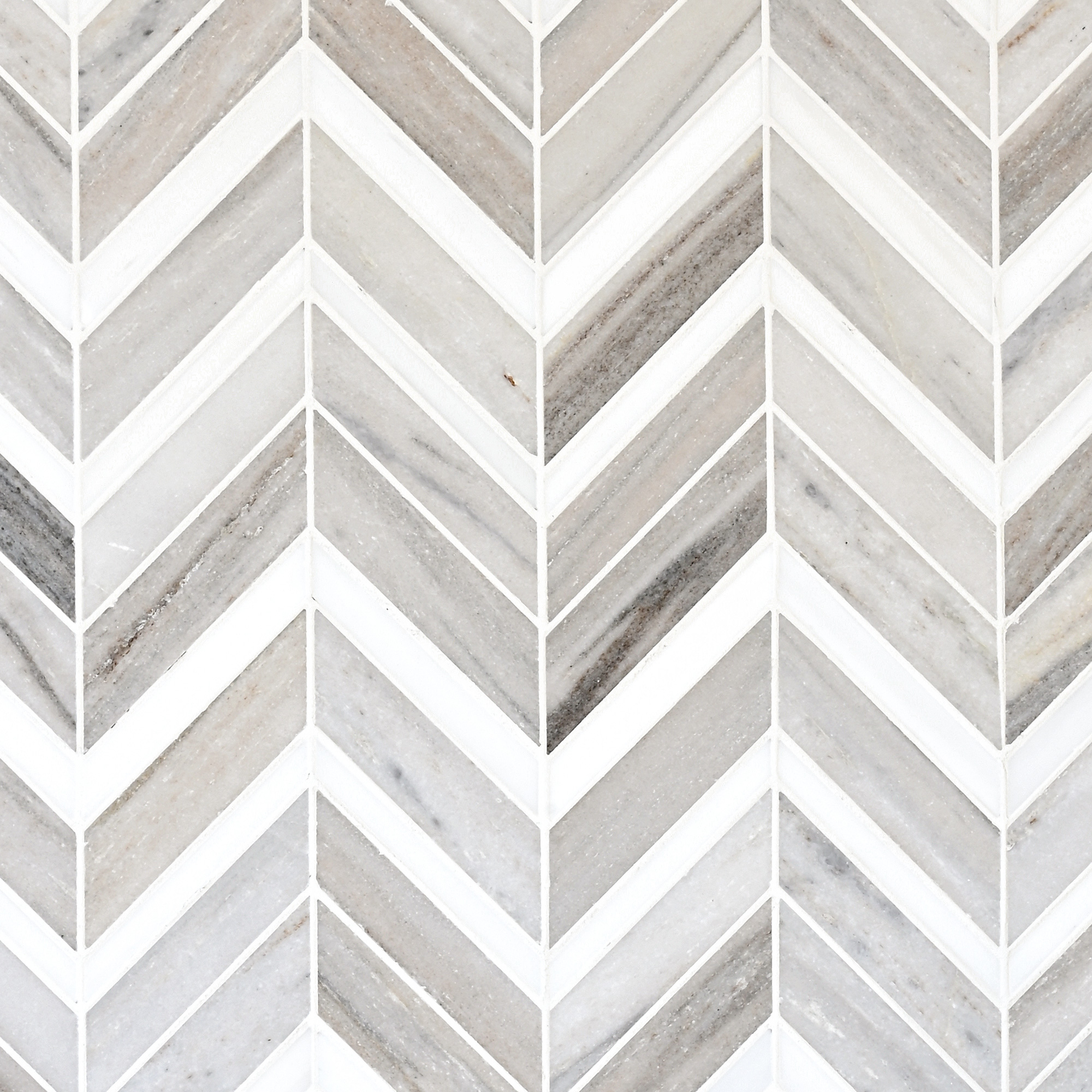 Modern Chevron White Gray Brown Marble Mosaic Backsplash Tile BA6320 7