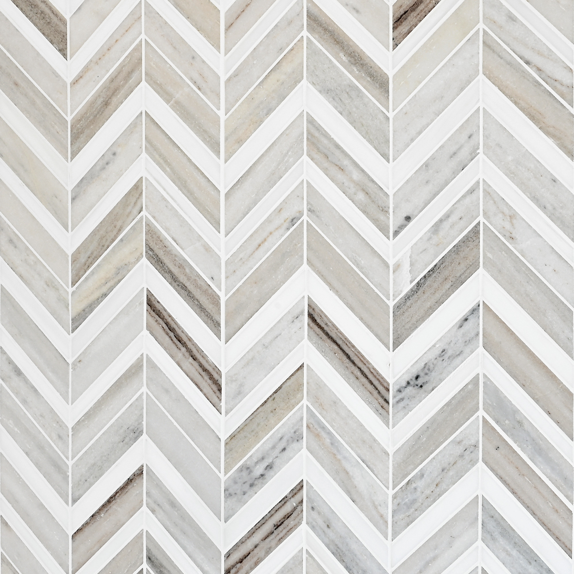 Modern Chevron White Gray Brown Marble Mosaic Backsplash Tile BA6320 8