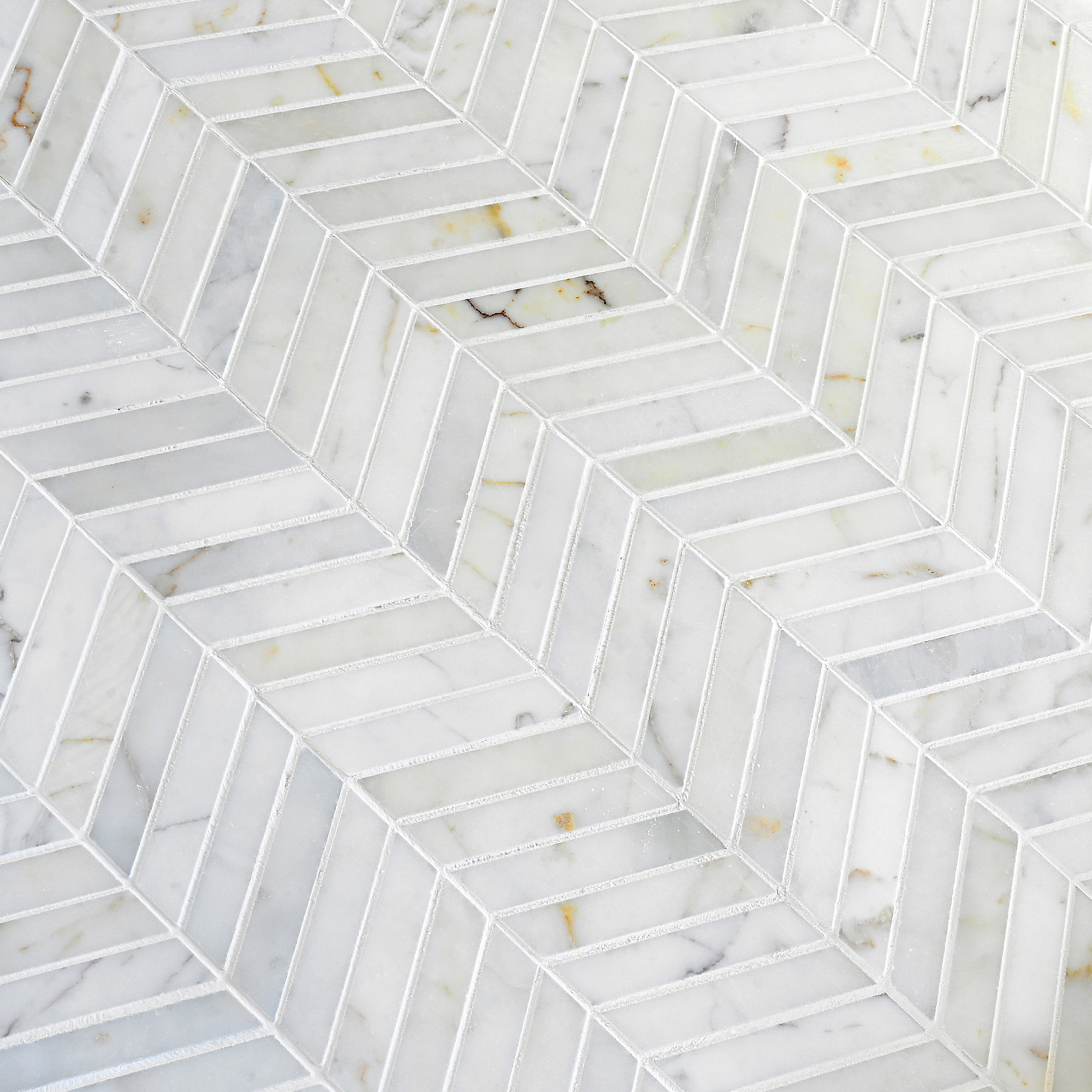 Warm Gold White Gray Chevron Mosaic Backsplash Tile BA6312 7