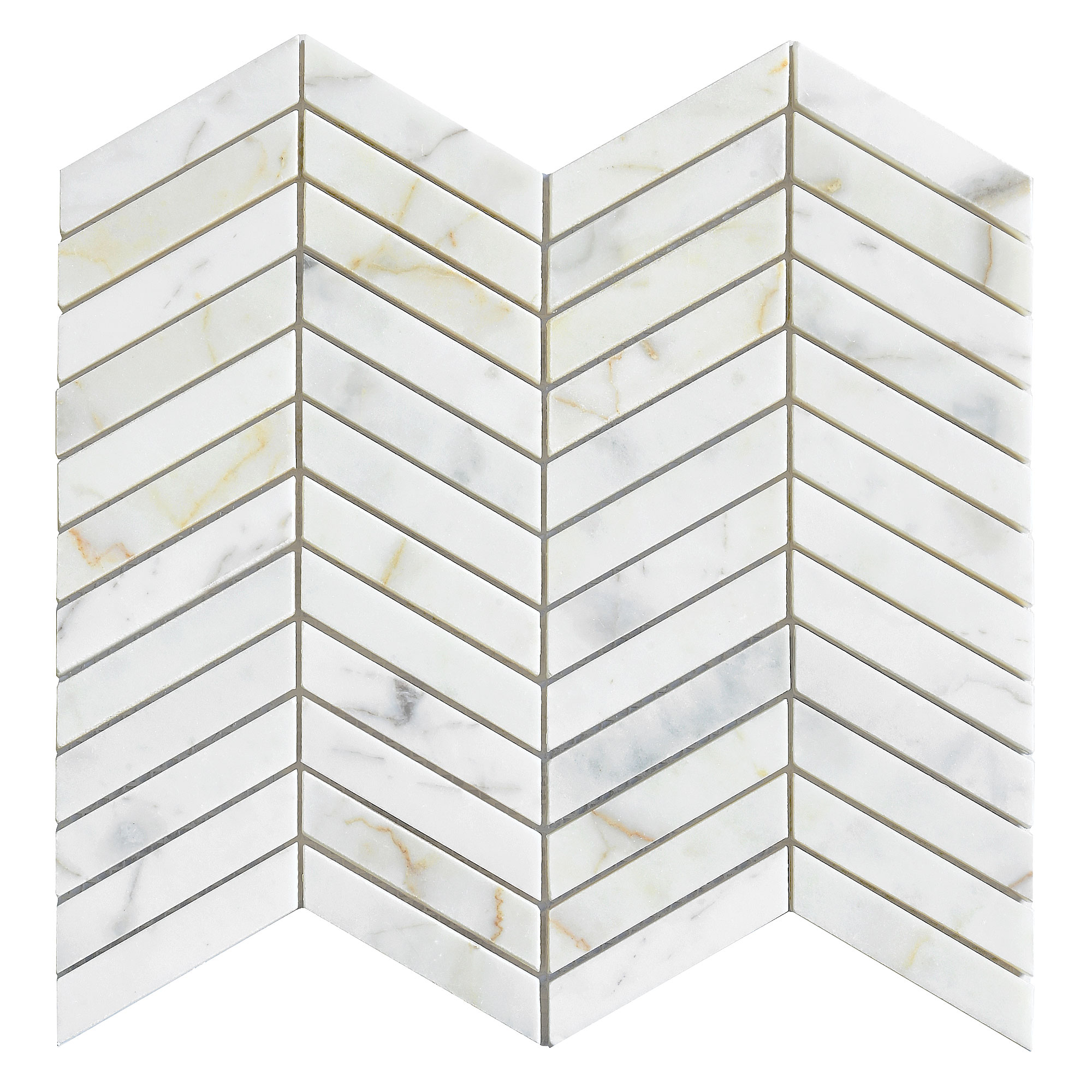 Warm Gold White Gray Chevron Mosaic Backsplash Tile BA6312 9