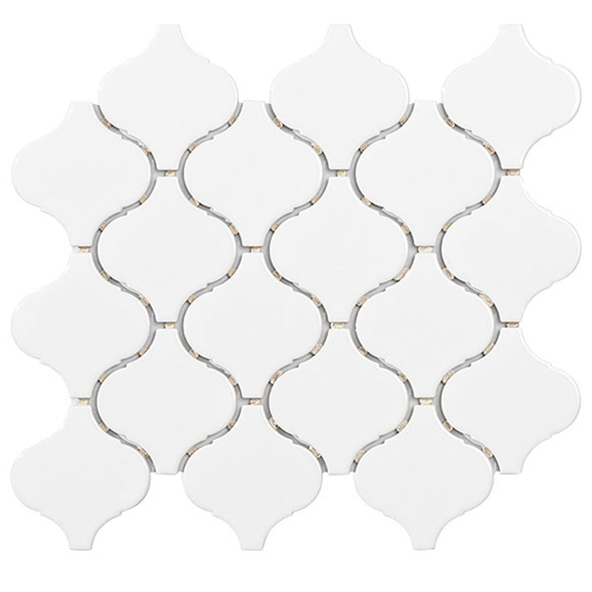 White Ceramic Arabesque Mesh BA310131