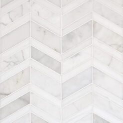 White Gray Gold Chevron Marble Mosaic Backsplash Tile BA6311 6