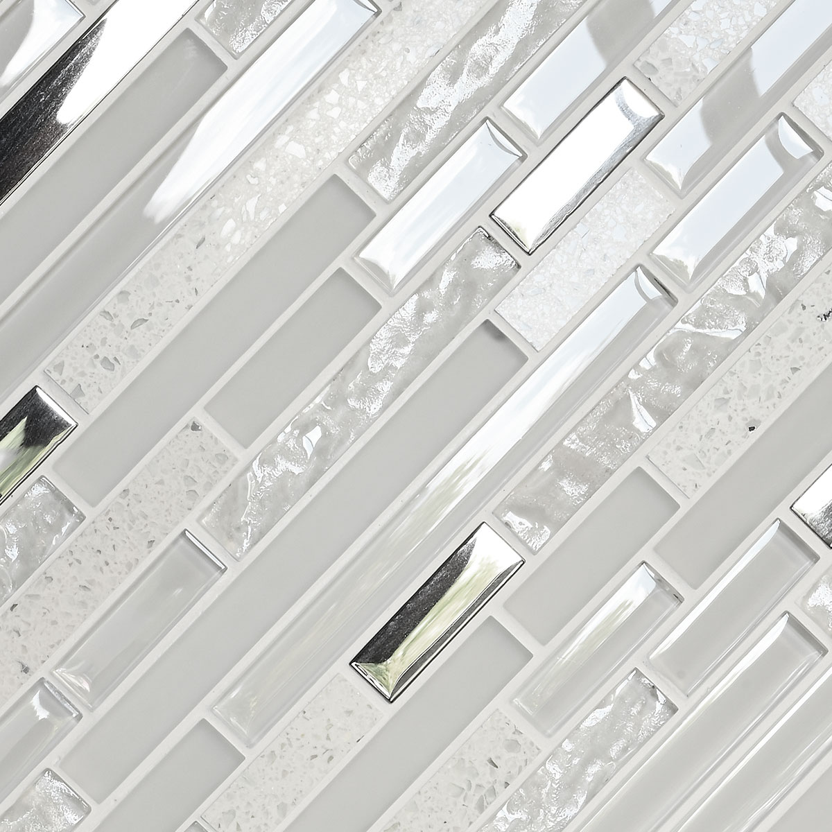 white quartz glass backsplash tile BA62038