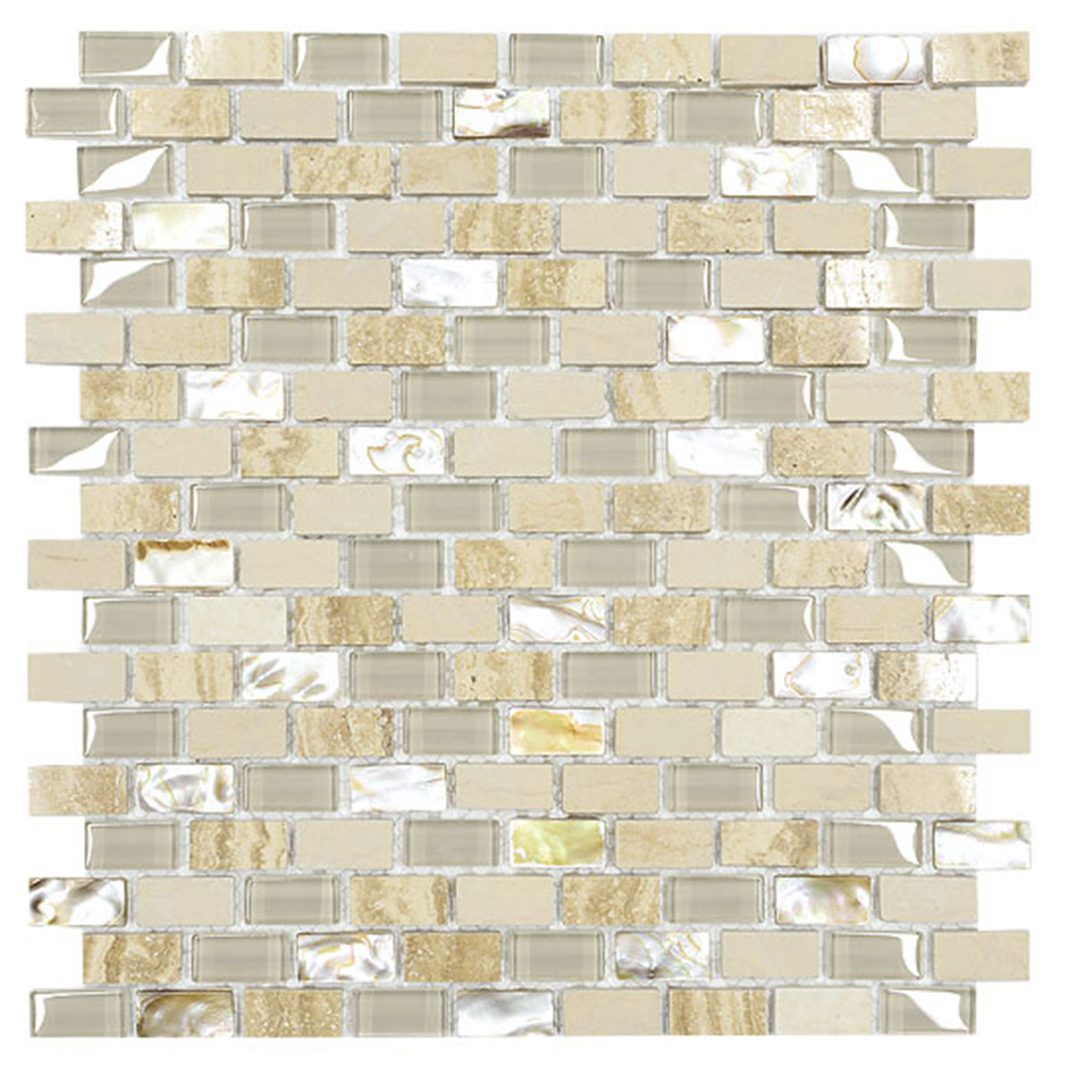 Attractive Glass Travertine Shell Backsplash Tile BA1162